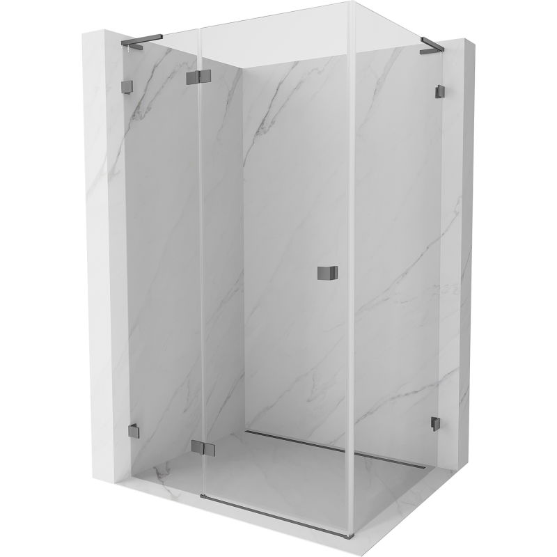 Mexen Lunar L лява отваряема душ кабина 85 x 80 см, прозрачна, gun metal - 834L-085-080-95-00-L