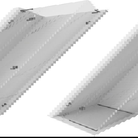 Mexen Lunar L лява отваряема душ кабина 85 x 80 см, прозрачна, gun metal - 834L-085-080-95-00-L
