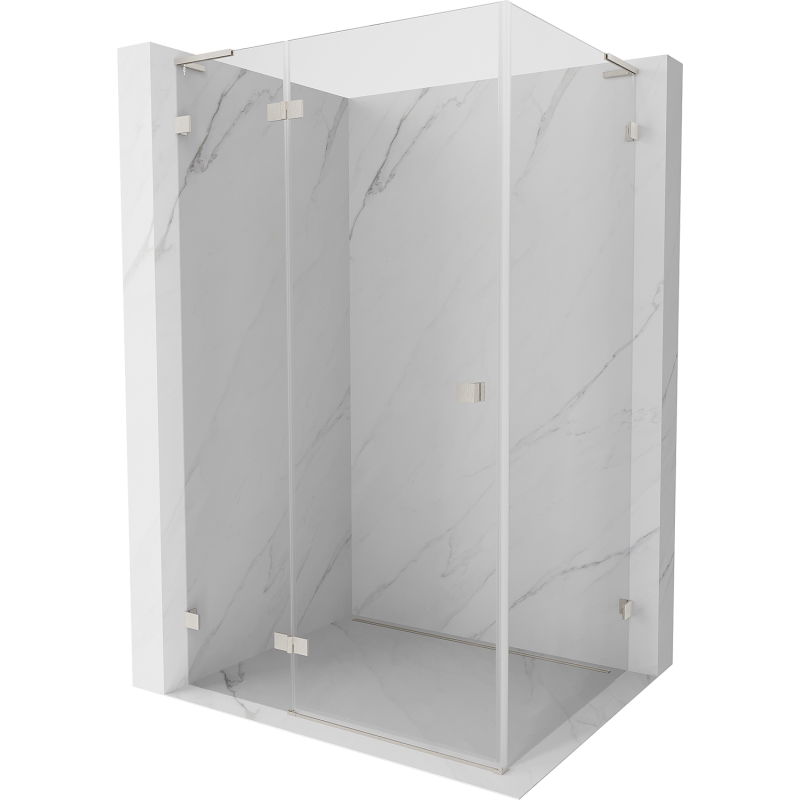 Mexen Lunar L лява душ кабина с отваряща врата 75 x 70 см, прозрачна, четка никел - 834L-075-070-97-00-L