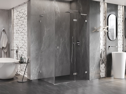 Mexen Lunar L душ кабина с отваряща се врата, дясна 80 x 70 см, прозрачна, хром - 834L-080-070-01-00-P