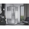 Mexen Apia плъзгаща се душ кабина 110 x 80 см, бели ивици, хром + поддушова тава Flat - 840-110-080-01-20-4010