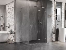 Mexen Lunar L душ кабина с отваряща се врата отдясно 100 x 70 см, прозрачна, хром - 834L-100-070-01-00-P