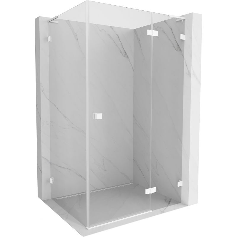 Mexen Lunar L кабина за душ плъзгаща се дясна 85 x 70 см, прозрачна, бяла - 834L-085-070-20-00-P