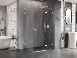 Mexen Lunar L дясна отваряема душ кабина 95 x 80 см, прозрачна, бяла