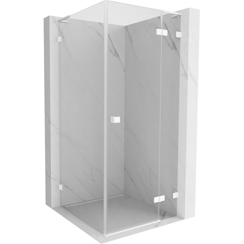 Mexen Lunar L кабина за душ десен панел 100 x 100 см, прозрачен, бял - 834L-100-100-20-00-P