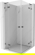 Mexen Lunar L Duo окачена душ кабина 70 x 70 см, прозрачна, тъмно сиво - 834L-070L-070P-95-00