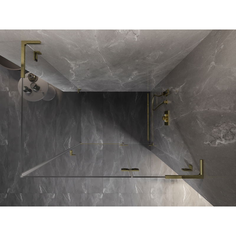Mexen Lunar L душ кабина с врата, която се отваря надясно, 100 x 80 см, прозрачна, златна - 834L-100-080-50-00-P