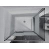 Mexen Apia плъзгаща се душ кабина 140 x 100 см, бели ивици, хром + корито Flat - 840-140-100-01-20-4010