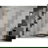 Mexen Roma душ кабина с отваряне 80 x 100 см, прозрачен, хром + душ под Flat, черен - 854-080-100-01-00-4070
