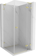 Mexen Lunar L дясна отваряема душ кабина 80 x 80 см, прозрачна, златна четка - 834L-080-080-55-00-P