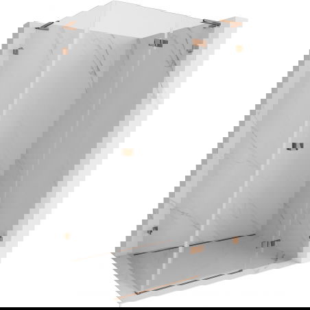 Mexen Lunar L права еднокрила душ кабина 85 x 70 см, прозрачна, розово злато - 834L-085-070-60-00-P
