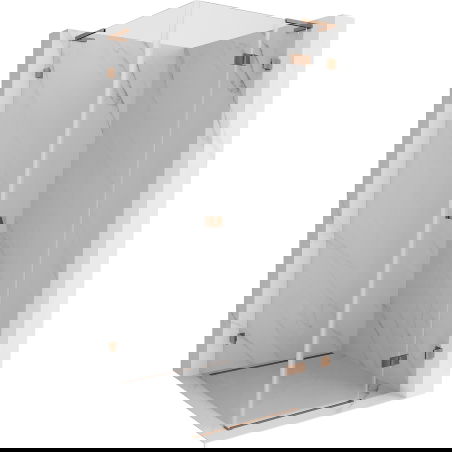 Mexen Lunar L душ кабина с врати отваряеми надясно 80 x 80 см, прозрачна, розово злато - 834L-080-080-60-00-P