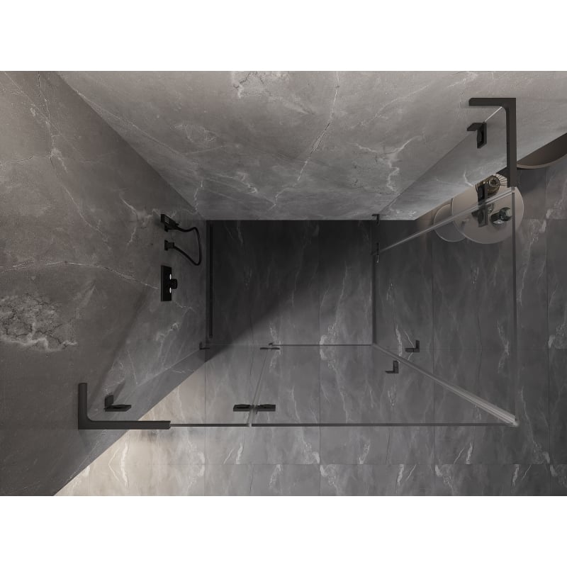 Mexen Lunar L Дуета душ кабина с отваряща се лява врата 90 x 80 см, прозрачен,