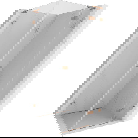 Mexen Lunar L душ кабина врата на панти дясна 90 x 90 см, прозрачна, четкана мед - 834L-090-090-65-00-P