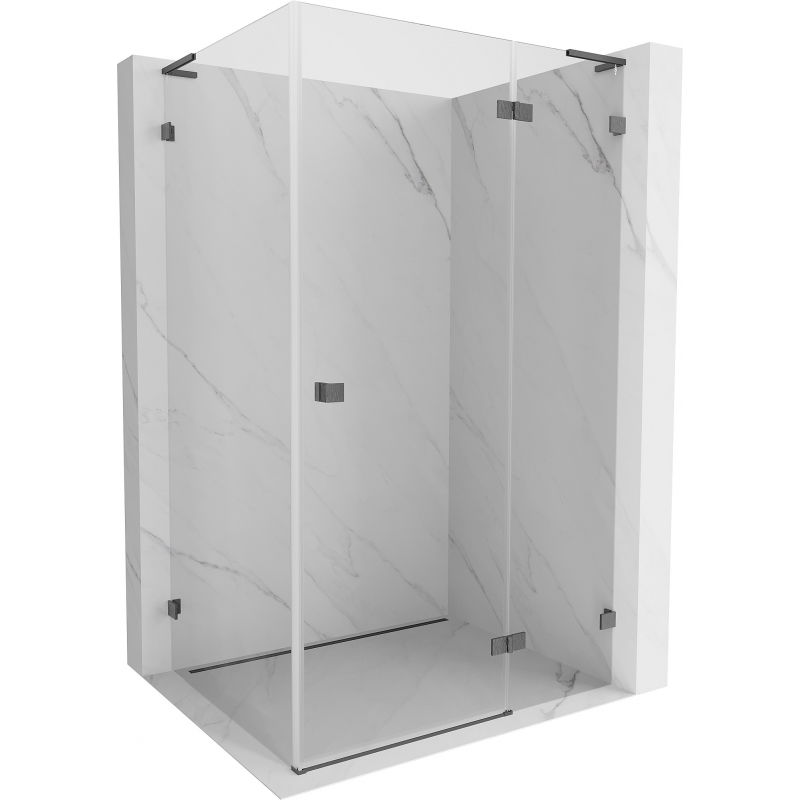 Mexen Lunar L душ кабина врата дясна 80 x 70 см, прозрачна, четка сив - 834L-080-070-66-00-P