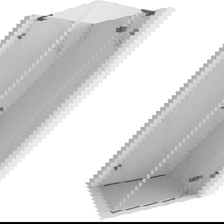 Mexen Lunar L душ кабина с врата на панти десен 100 x 100 см, прозрачна, четка gun gray - 834L-100-100-66-00-P