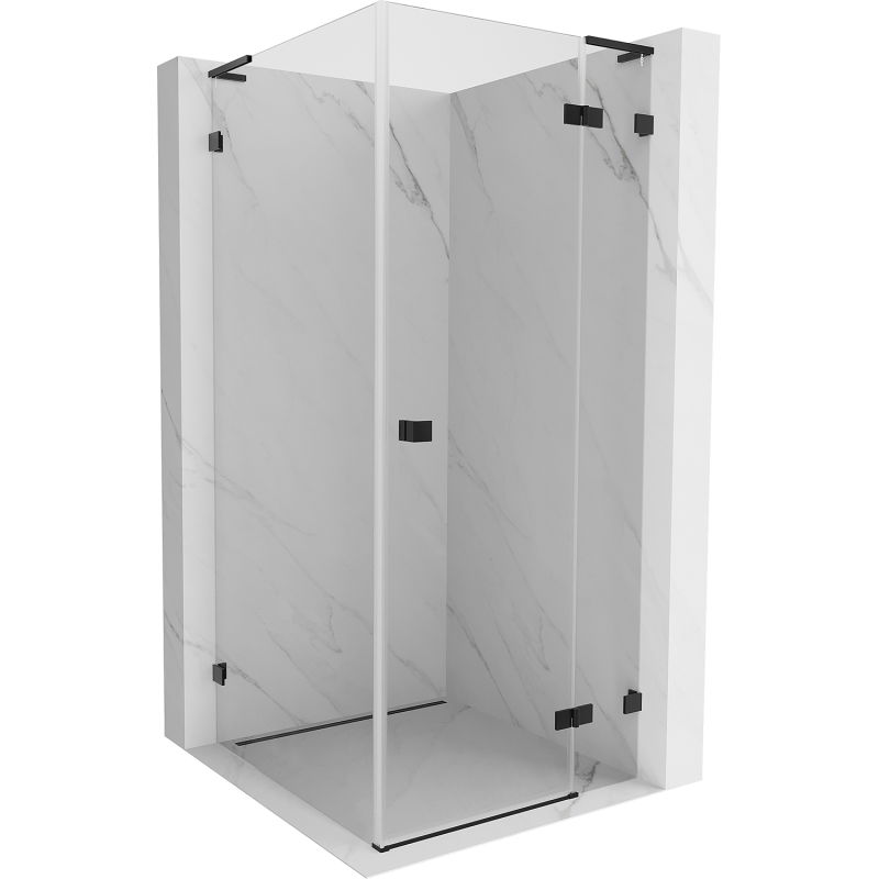 Mexen Lunar L прозрачна душ кабина с врата дясна 80 x 80 см, прозрачна, черна - 834L-080-080-70-00-P