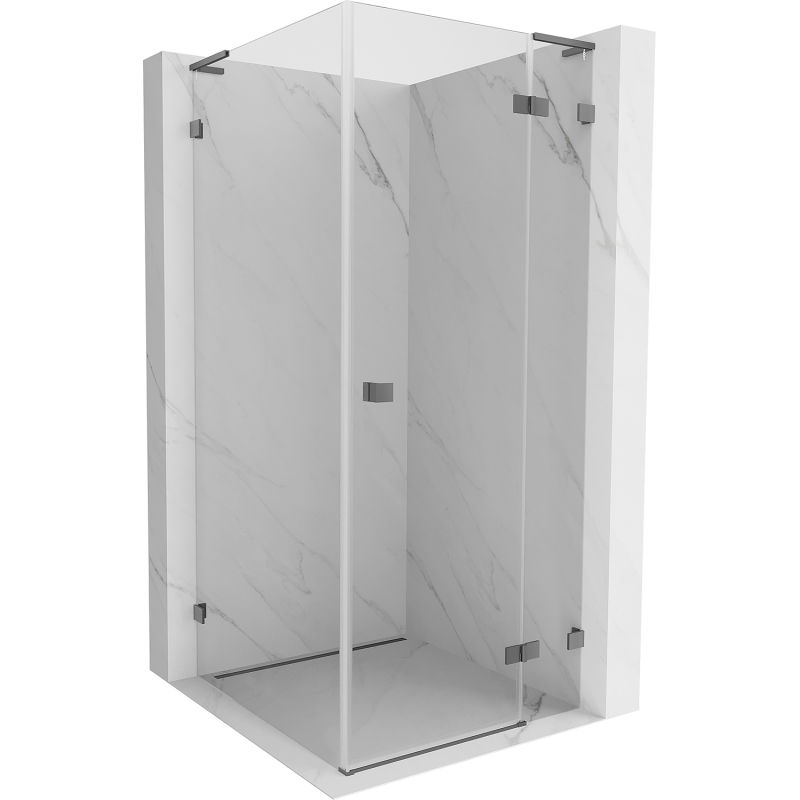 Mexen Lunar L душ кабина с панти, дясна 70 x 70 см, прозрачна, gun metal - 834L-070-070-95-00-P