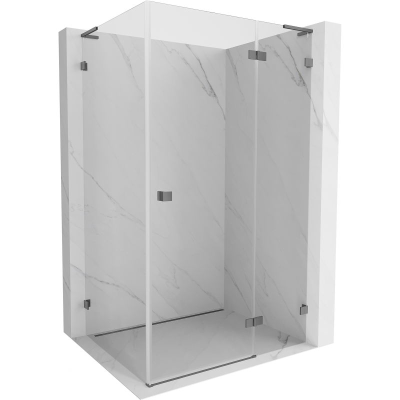Mexen Lunar L кабина за душ с врата, дясна 75 x 70 см, прозрачна, gun metal - 834L-075-070-95-00-P