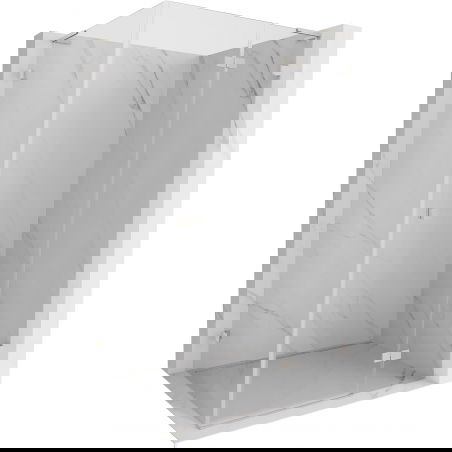 Mexen Lunar L душ кабина с врати, отварящи се на дясно, 95 x 80 см, прозрачно, четкан никел - 834L-095-080-97-00-P