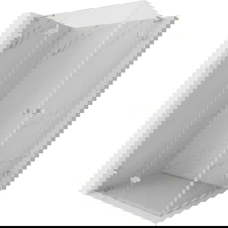 Mexen Lunar L Duo лява душ кабина 95 x 70 cm, прозрачна, четка никел - 834L-095L-070P-97-00