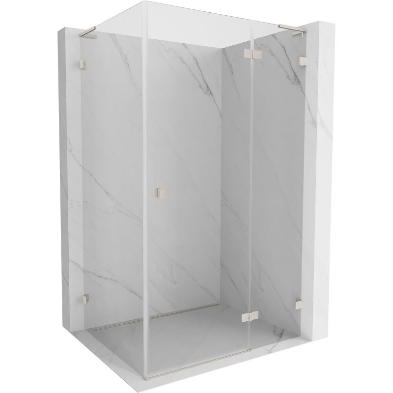 Mexen Lunar L дясна врата душ кабина 100 x 90 см, прозрачна, четкан никел - 834L-100-090-97-00-P