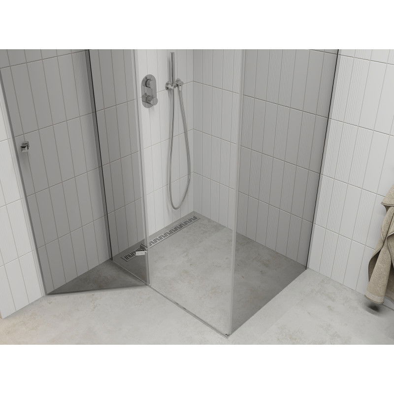 Mexen Roma кабинен душ със завъртаща се врата 115 x 90 см, прозрачен, хром - 854-115-090-01-00
