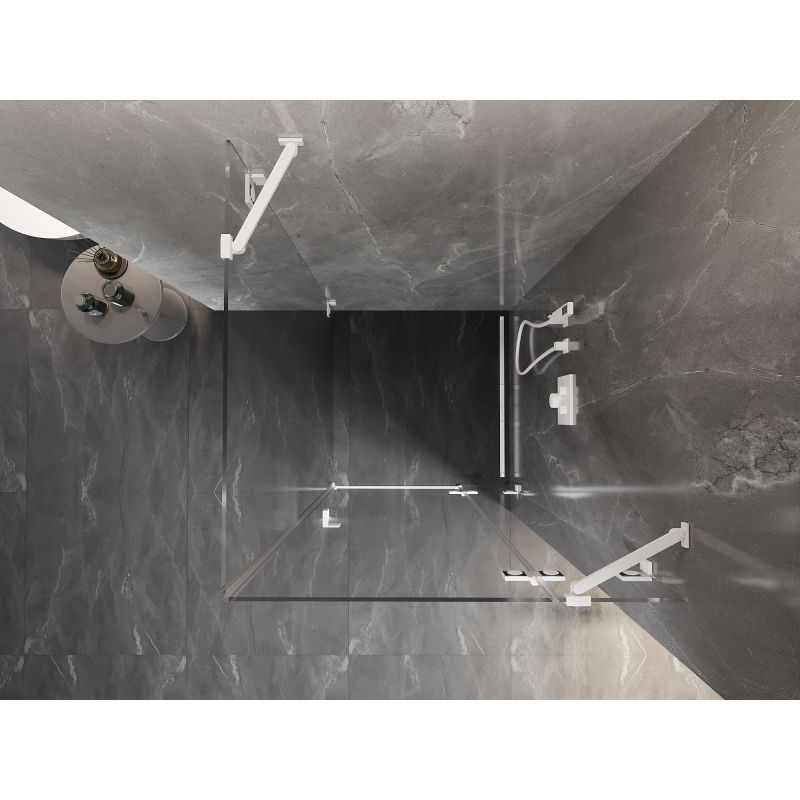 Mexen Lunar душ кабина отваряема дясна 80 x 80 см, прозрачна, бяла - 834-080-080-20-00-P