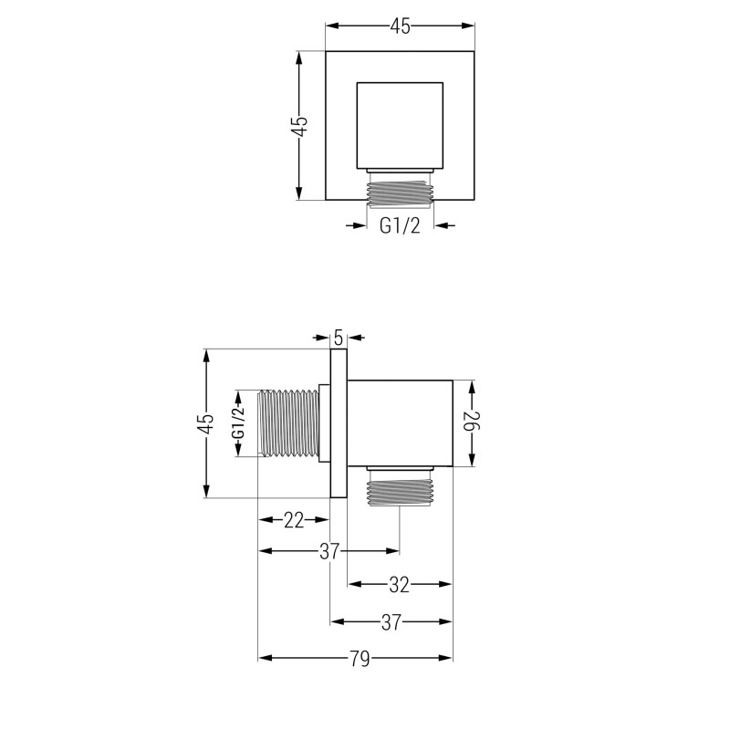 Mexen Cube ъглово присъединяване, четка Gun Gray - 79340-66