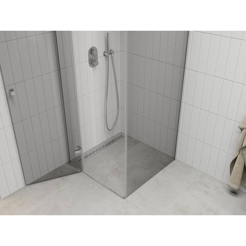 Mexen Roma отваряща се душ кабина 120 x 120 см, прозрачна, хром - 854-120-120-01-00