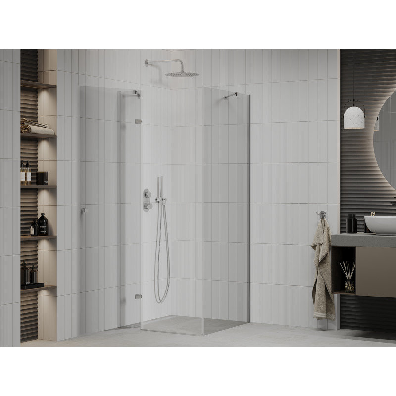 Mexen Roma отваряща се душ кабина 120 x 120 см, прозрачна, хром - 854-120-120-01-00