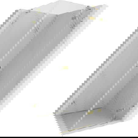 Mexen Lunar кабина за душ с отваряща се врата, дясна, 90 x 90 см, прозрачна, златиста - 834-090-090-50-00-P