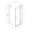 Mexen Lunar право отваряща се душ кабина 80 x 80 см, прозрачна, розово злато - 834-080-080-60-00-P