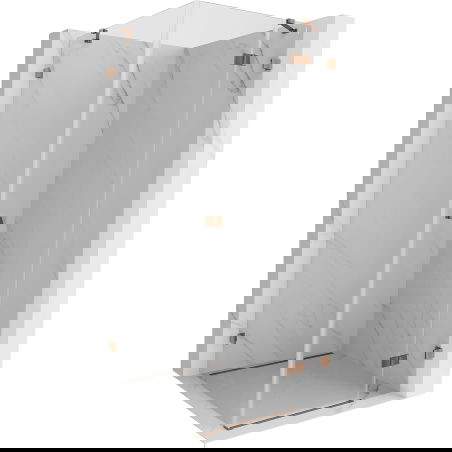 Mexen Lunar душ кабина с панти, дясна, 100 x 100 см, прозрачна, розово злато - 834-100-100-60-00-P