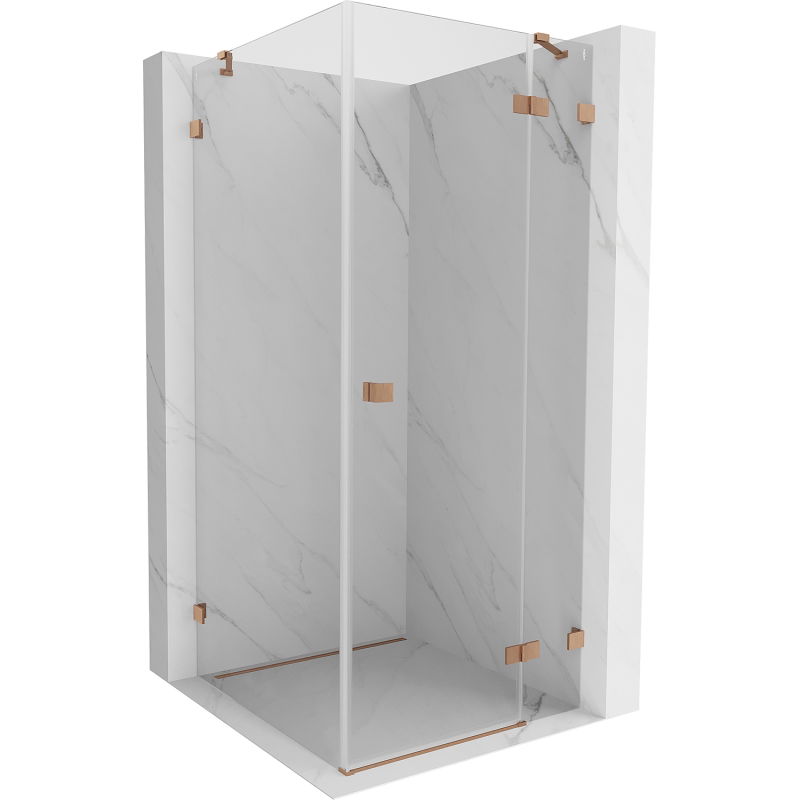 Mexen Lunar дясна душ кабина 90 x 90 см, прозрачна, матова мед - 834-090-090-65-00-P