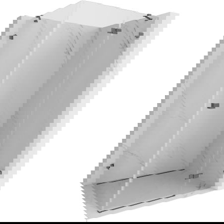 Mexen Lunar прав стъклен параван за душ 95 x 70 см, прозрачен, четкано сиво - 834-095-070-66-00-P