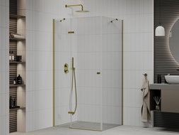 Mexen Roma душ кабина с врата 120 x 80 см, прозрачна, златна - 854-120-080-50-00