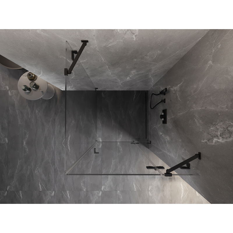 Mexen Lunar душ кабина с врата надясно 80 x 80 см, прозрачна, черна - 834-080-080-70-00-P