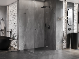 Mexen Lunar душ кабина, отваряема врата дясна 95 x 70 см, прозрачна, gun metal - 834-095-070-95-00-P