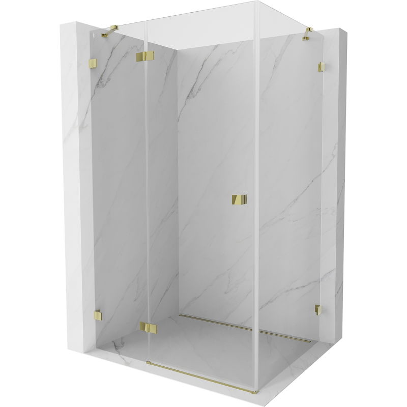 Mexen Lunar кабина за душ лява 85 x 80 см, прозрачна, златна - 834-085-080-50-00-L
