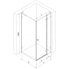 Mexen Lunar L душ кабина с врата на панти дясна 95 x 90 см, прозрачна, черна - 834L-095-090-70-00-P
