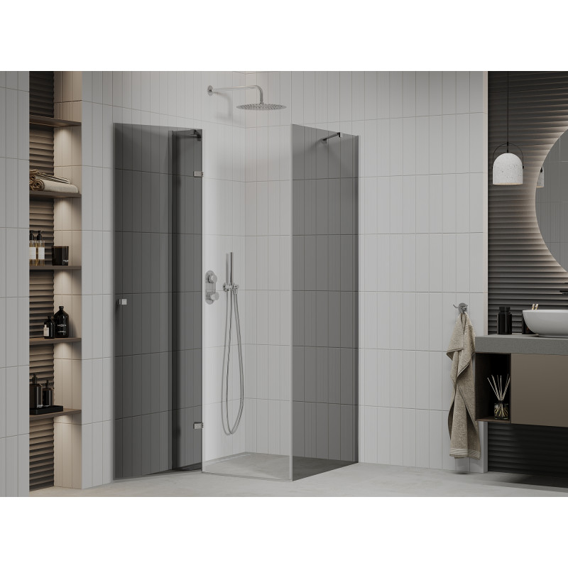 Mexen Roma сгъваема душ кабина 80 x 80 см, графит, хром - 854-080-080-01-40