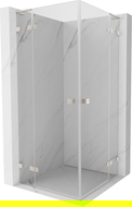 Mexen Lunar L Duo душ кабина със сгъваеми врати 115 x 115 см, прозрачно, четкан никел - 834L-115L-115P-97-00