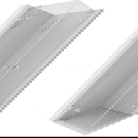 Mexen Lunar L Duo душ кабина с врати 120 x 120 см, прозрачна, четкан никел - 834L-120L-120P-97-00