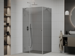 Mexen Roma душ кабина с отваряща се врата 80 x 90 см, графит, хром - 854-080-090-01-40