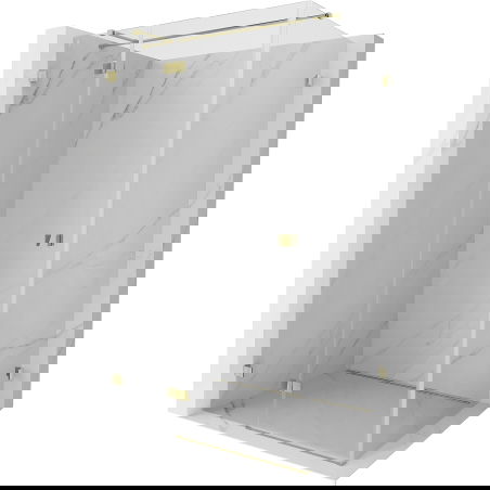 Mexen Lunar T душ кабина с лява врата 130 x 70 см, прозрачна, златна - 834T-130-070-50-00-L