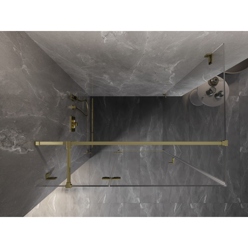 Mexen Lunar T лявата врата на душ кабината 110 x 80 см, прозрачна, златна