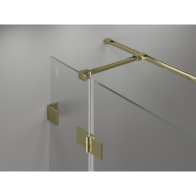 Mexen Lunar T лявата врата на душ кабината 110 x 80 см, прозрачна, златна