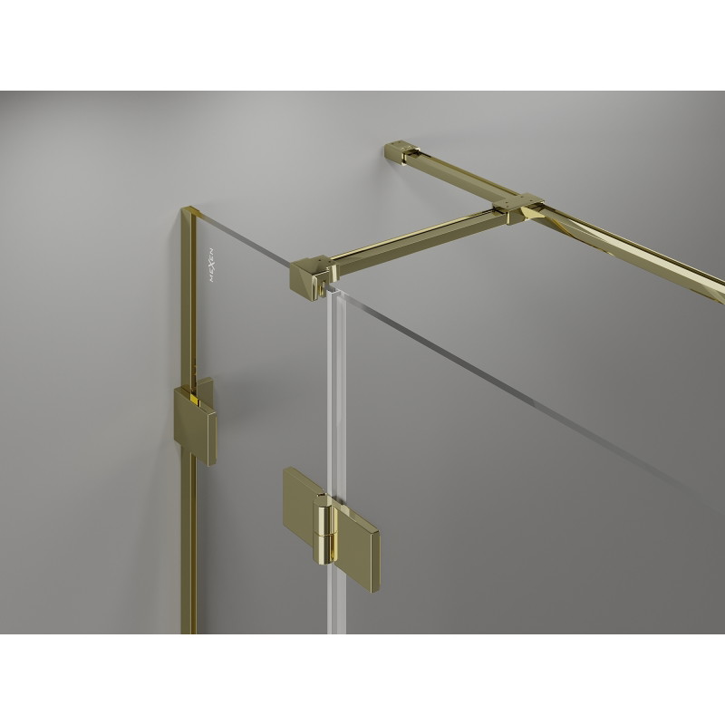 Mexen Lunar T лявата врата на душ кабината 110 x 80 см, прозрачна, златна