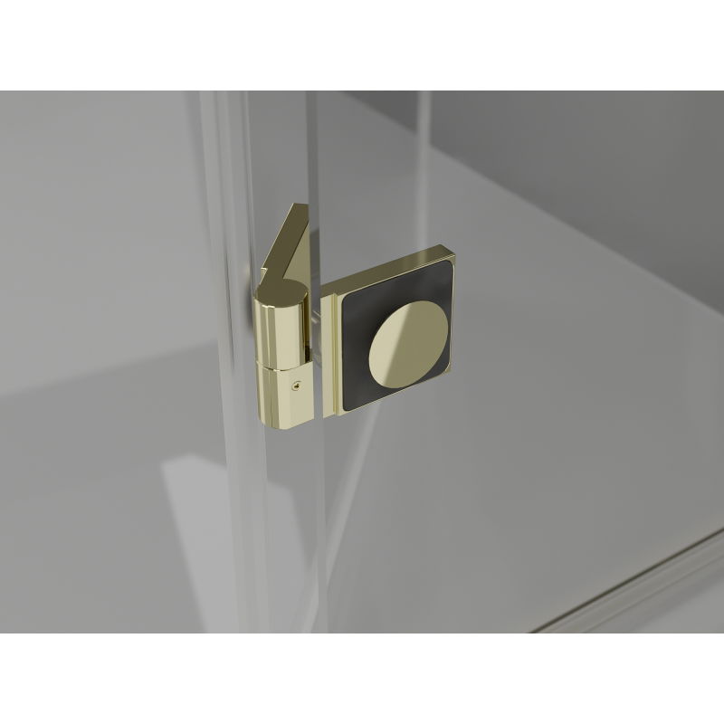 Mexen Lunar T лява отваряема душ кабина 140 x 80 см, прозрачна, златна - 834T-140-080-50-00-L